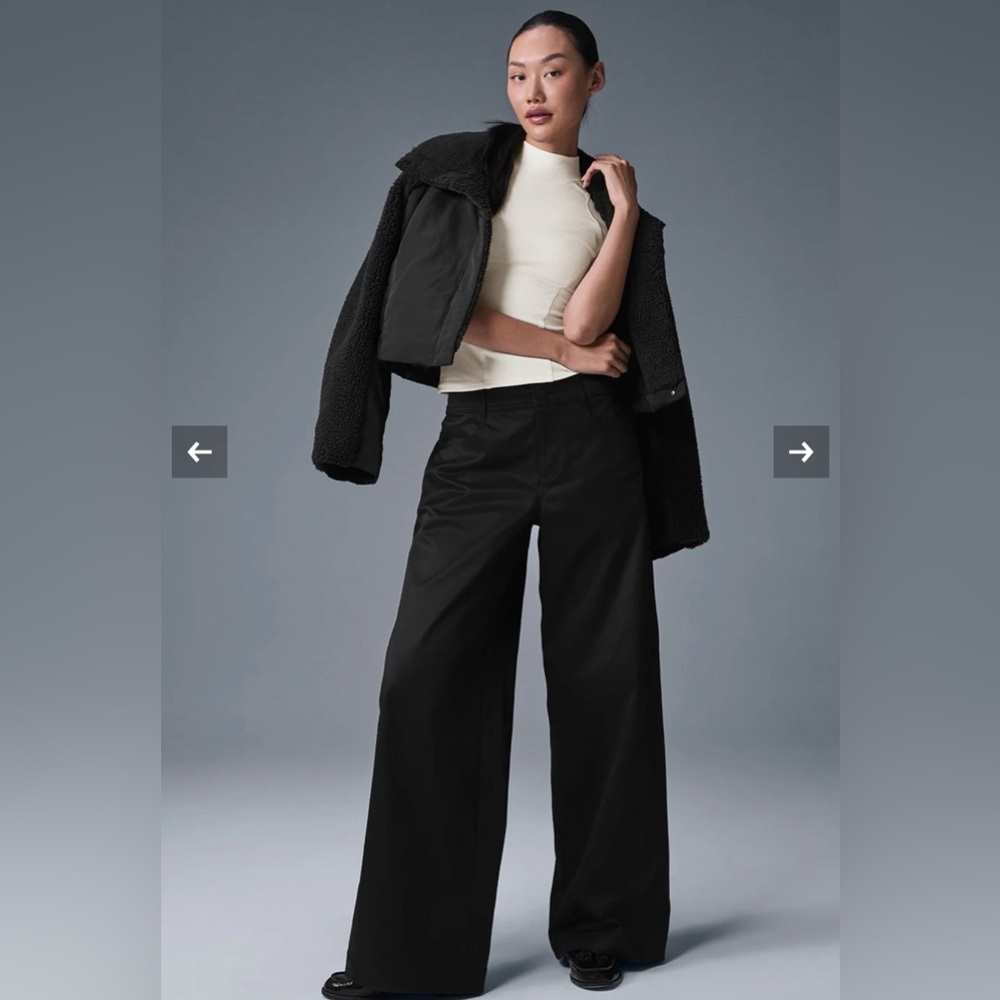 ALO Yoga Wanderlust Wide Leg Trouser Black Medium - NWT! - Picture 5 of 13